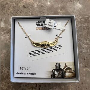 Star Wars Baby Yoda Necklace Gold Flash Plated